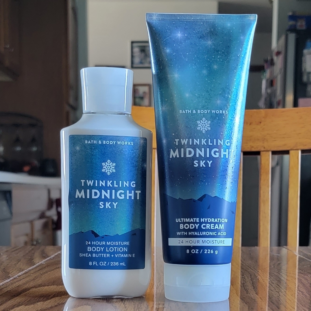 Bath and Body Works Twinkling Midnight Sky Body Care Set